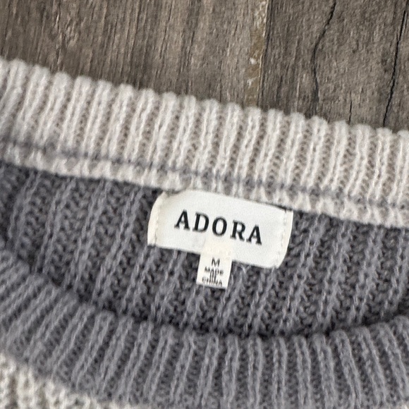 ADORA Two-Tone Sweater with Denim Sleeves - Picture 2 of 4